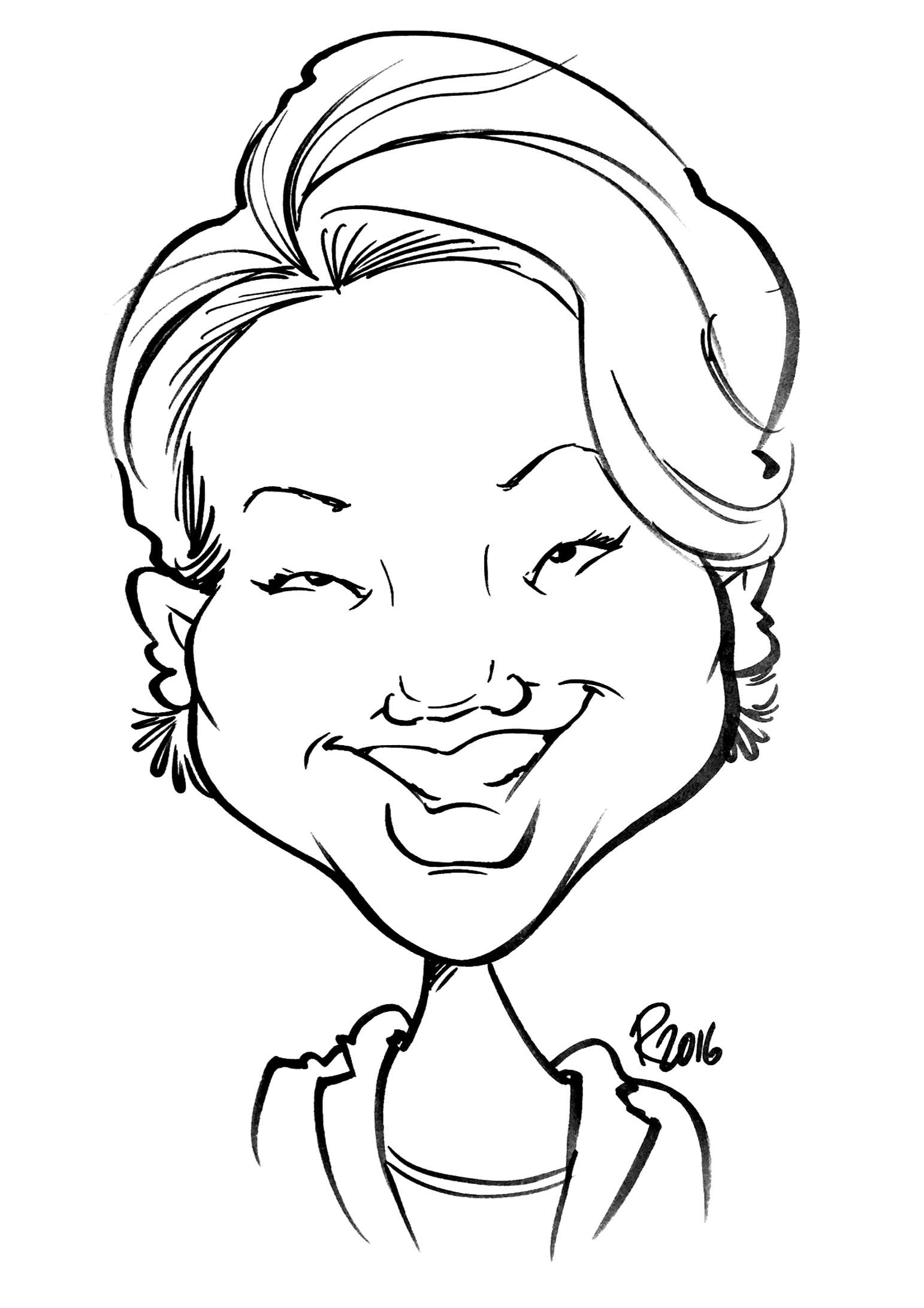 Traditional Hand-Drawn Caricature Sample 12