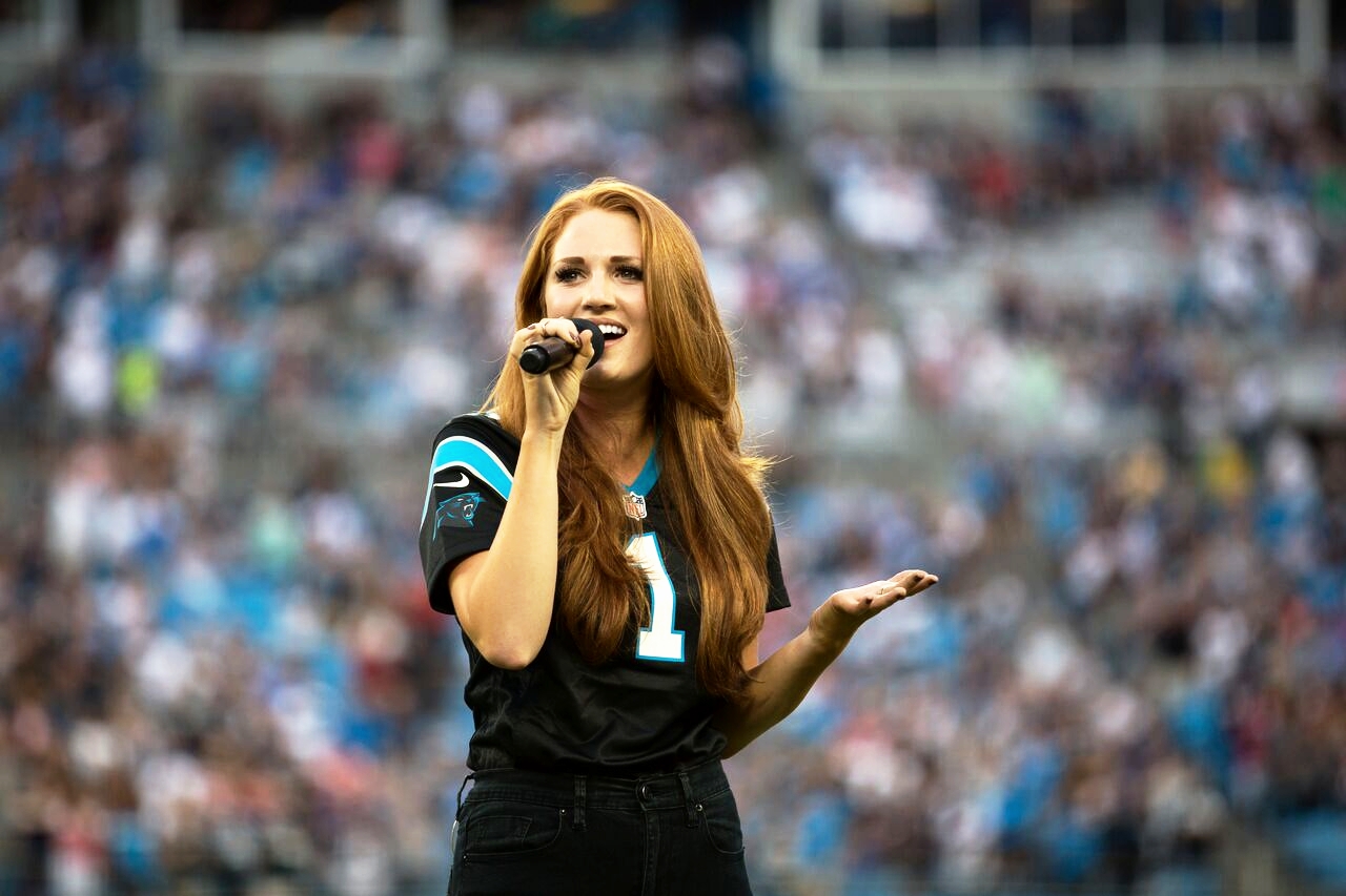 Performing the national anthem for The Carolina Panthers vs. New England Patriots game. August 26th, 2016
