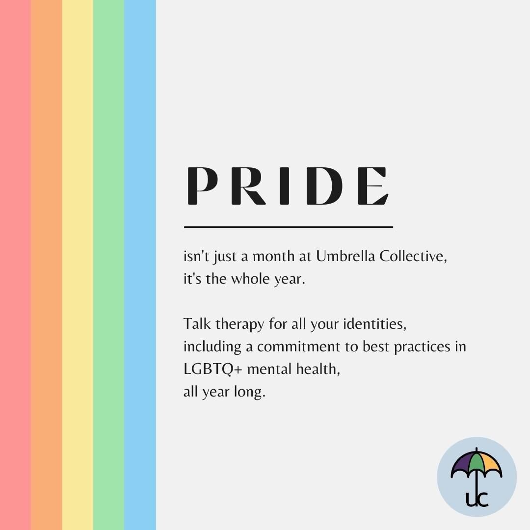 Pride month is over now, but not much has changed here at Umbrella Collective. You can trust your identities will be honored, even after the flags are taken down and the events of pride month are over. We are committed to best practices in LGBTQ+ men