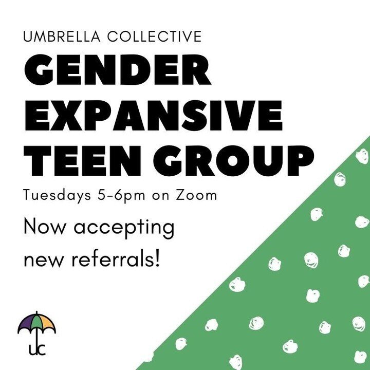 Our Gender Expansive Teen Group is now accepting new members! 

This weekly online teleheath group is for teens who identify as gender expansive and/or are questioning and exploring their gender. Specific guidance and expertise will center around exp