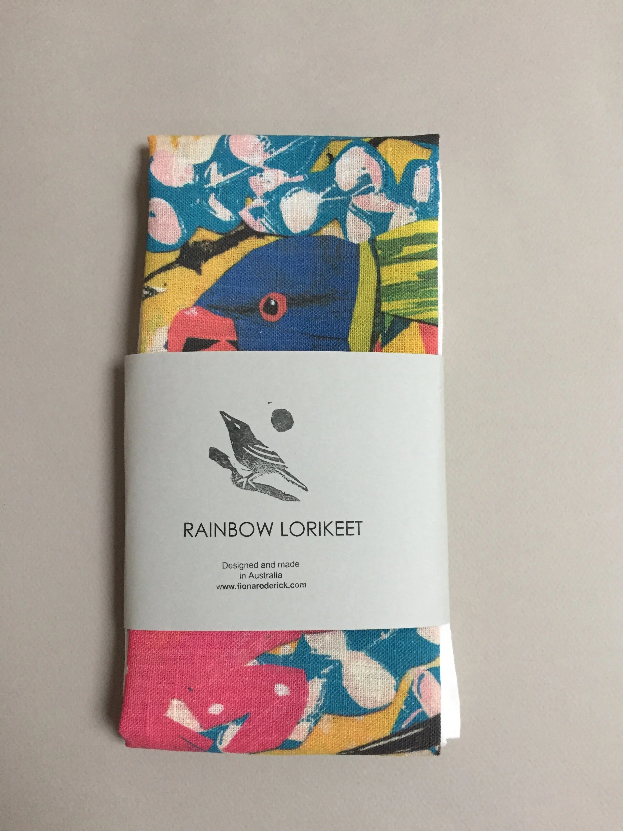Rainbow Lorikeet tea towel.JPG