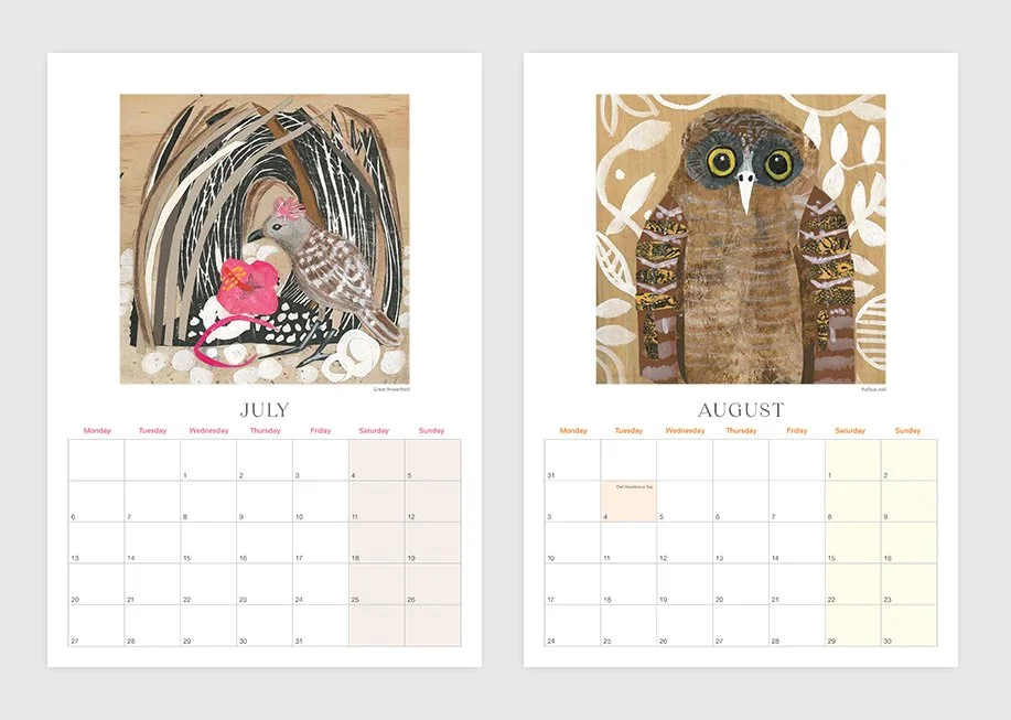 2026 australian bird calendar fiona roderick July August
