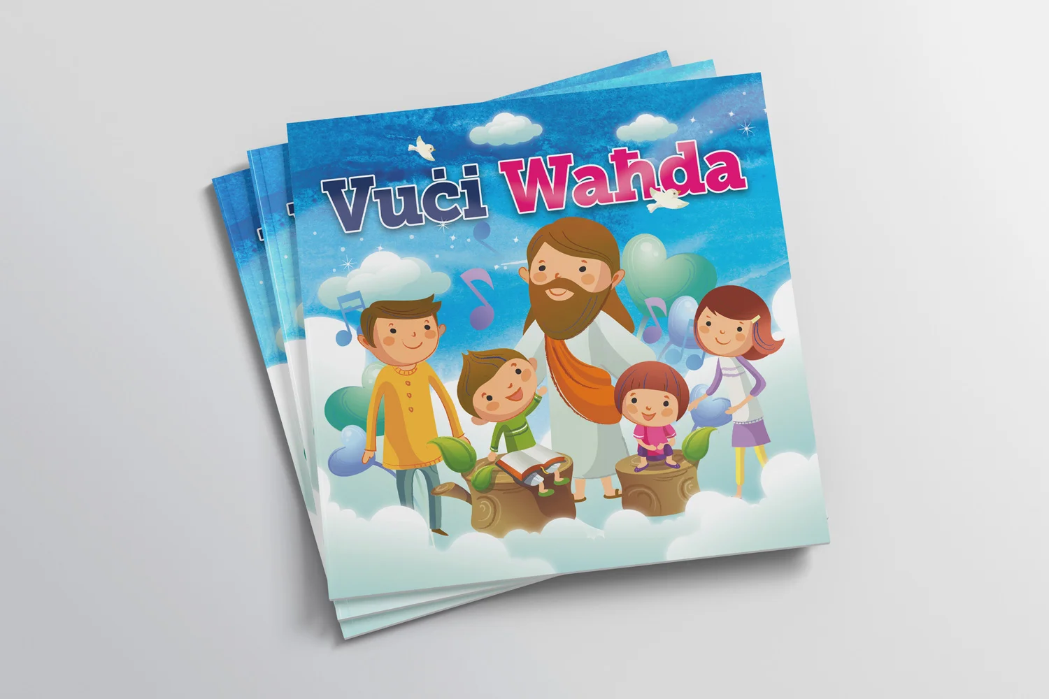 This album is the result of some very good work by a group of dedicated people working with the Diocesan Commission for Children and the Jubilate Choir, and so I needed to match these beautiful original songs with colourful and equally beautiful artwork.