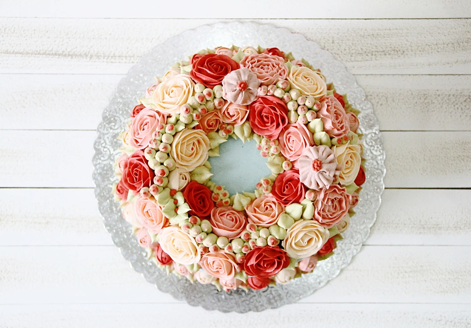 Buttercream Flower Wreath