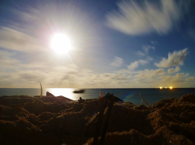 Long exposure moonrise on my last Tuvaluan night...