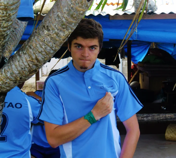 Proud to be the newest member of the Niutao Sharks - with the worst facial hair...