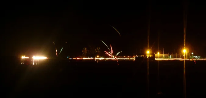 Tuvalu's New Year's fireworks on the runway...