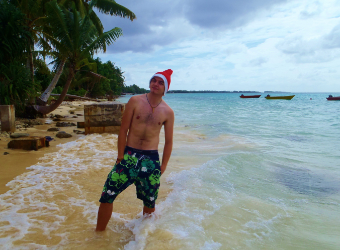 Time for a festive Christmas eve swim...