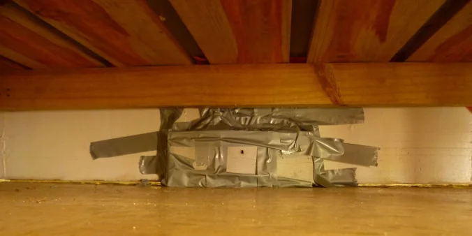 Our attempts at 'rat-proofing' the fale ...