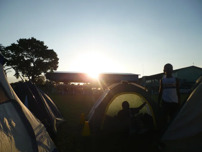 Early start on Fijian Scout camp...