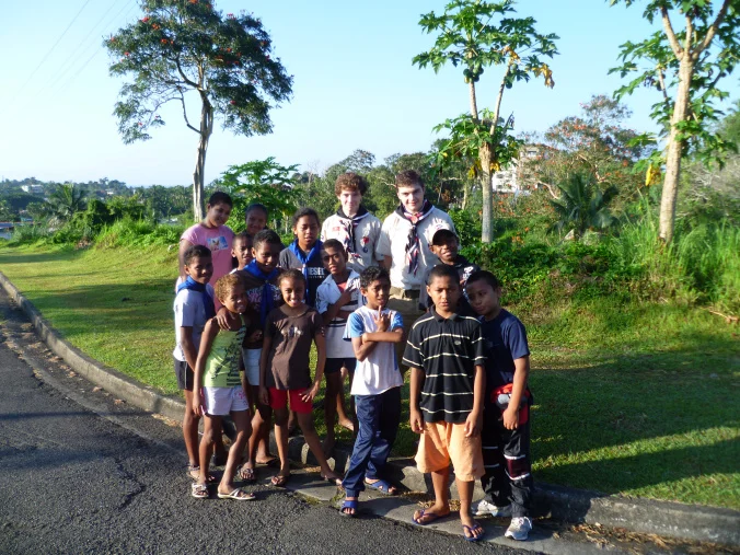 Out scavenger hunting with the Fiji Scouts...
