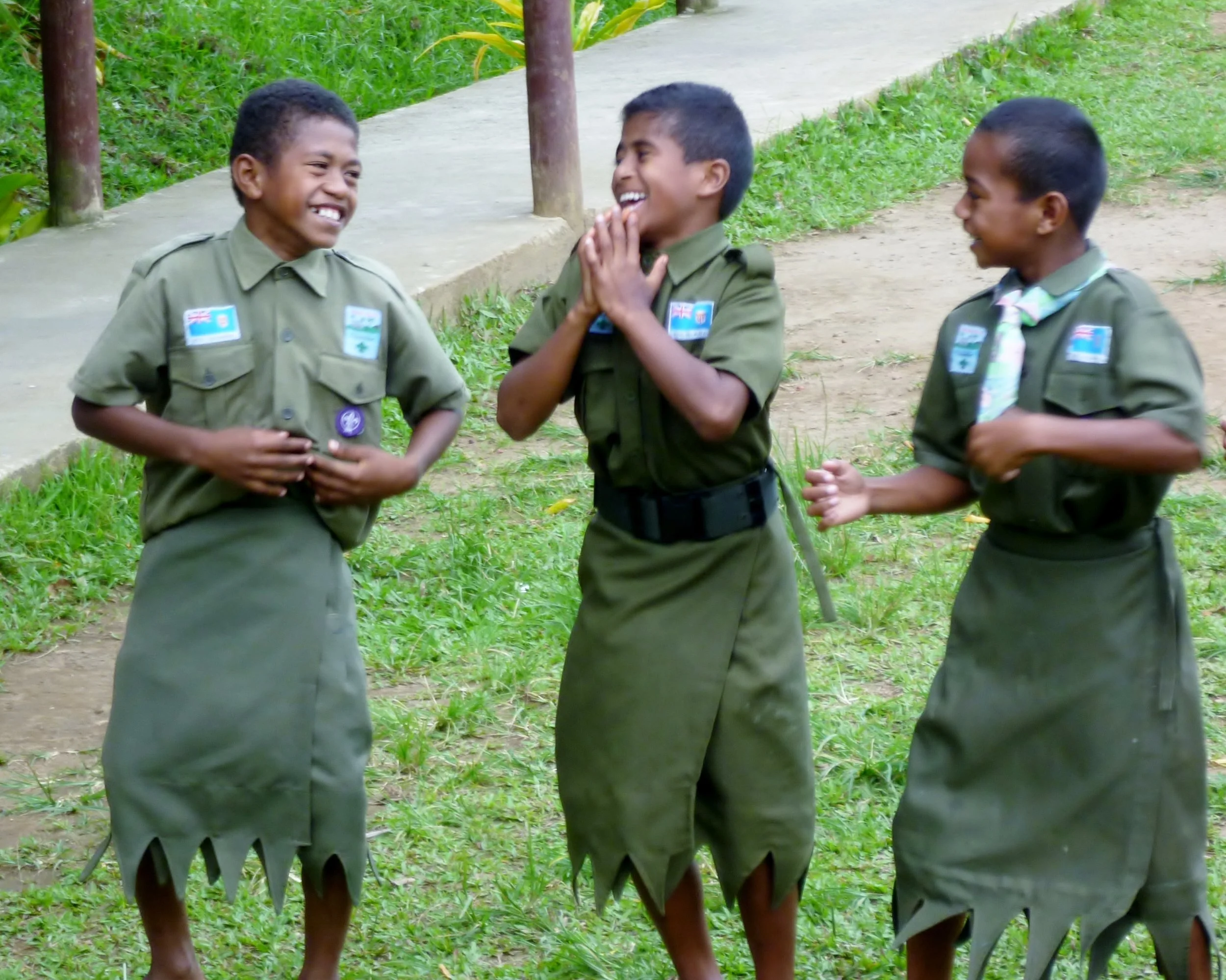Fijian Scouts practicing their dance moves...