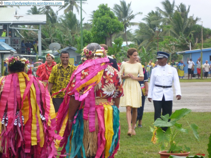 Kate is escorted to the welcoming ceremony...
