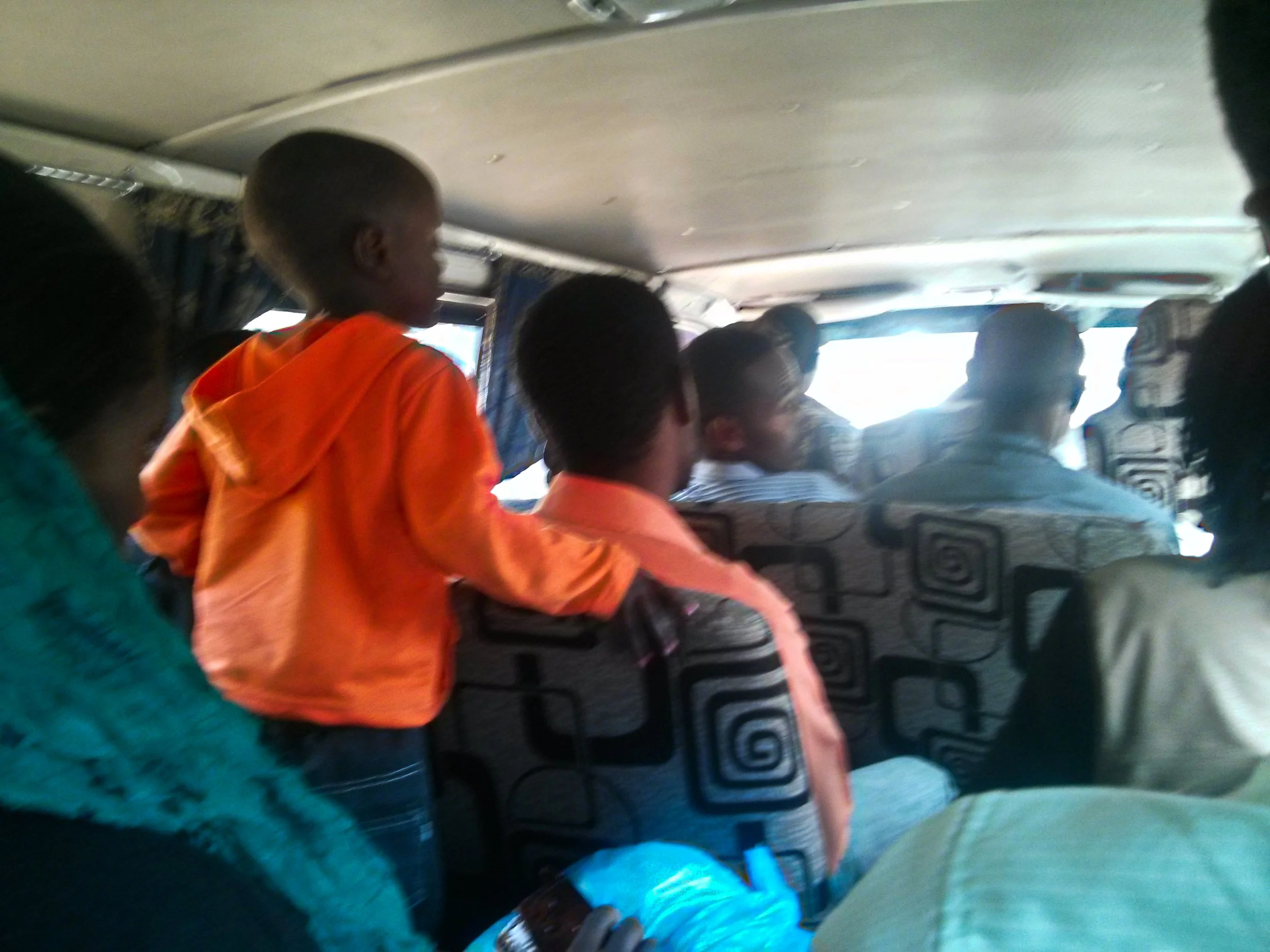 Fighting for legroom - a practice we became well versed in...
