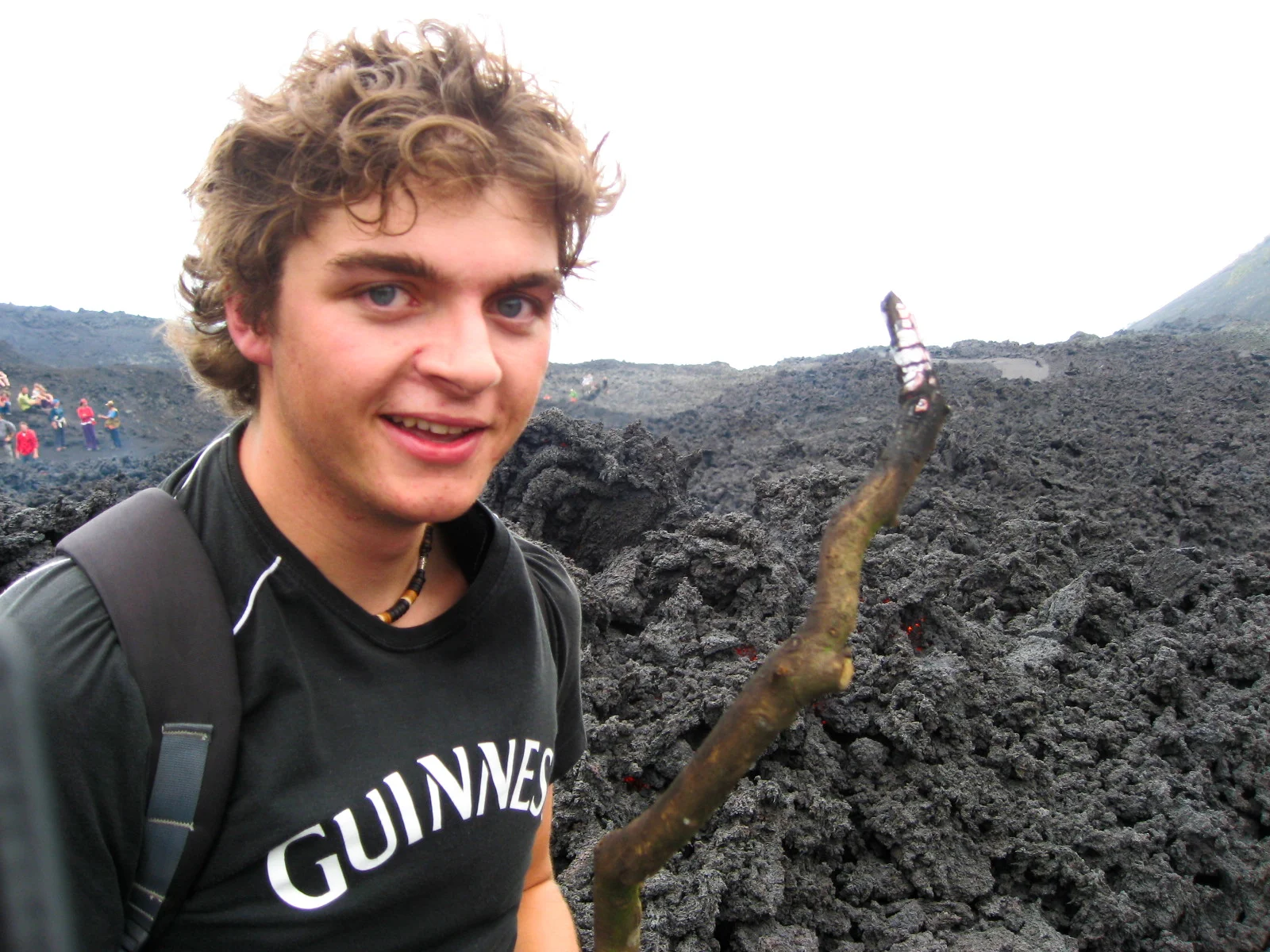 If you're like me the opportunity to poke lava with a stick is something you can't pass up... (Credit: K.Johnson)
