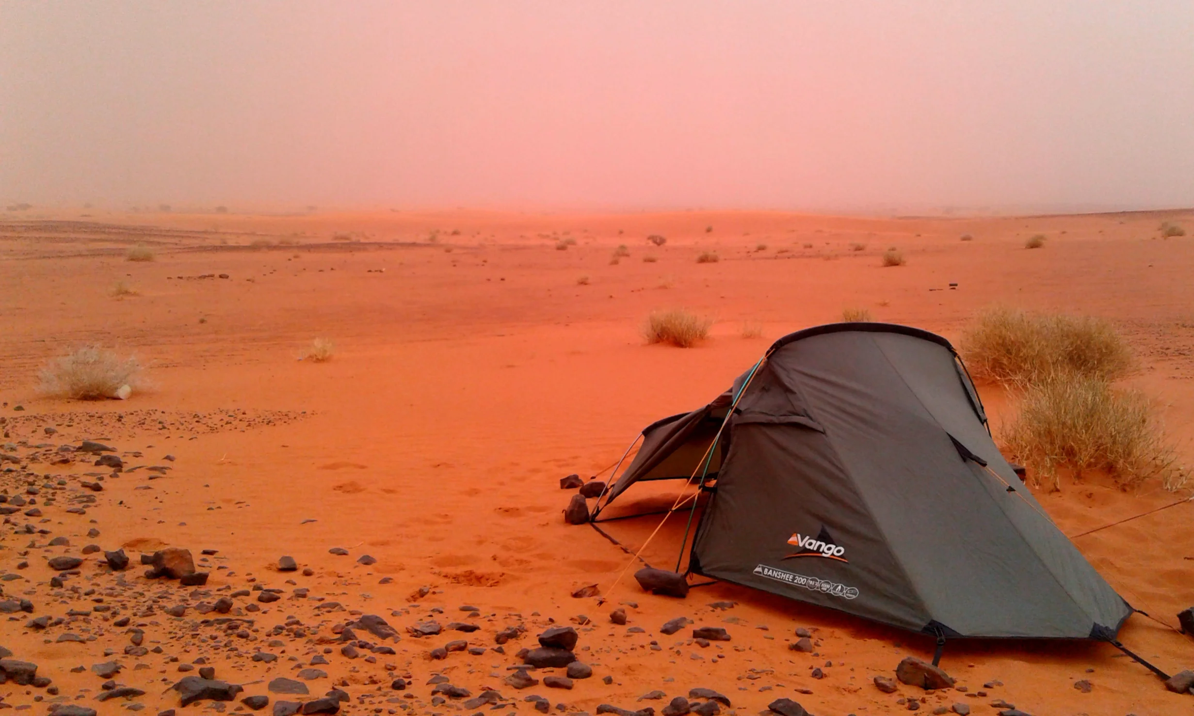 My trusty Vango Banshee 200 providing me some shelter from the sandy winds of the Sudanese desert…