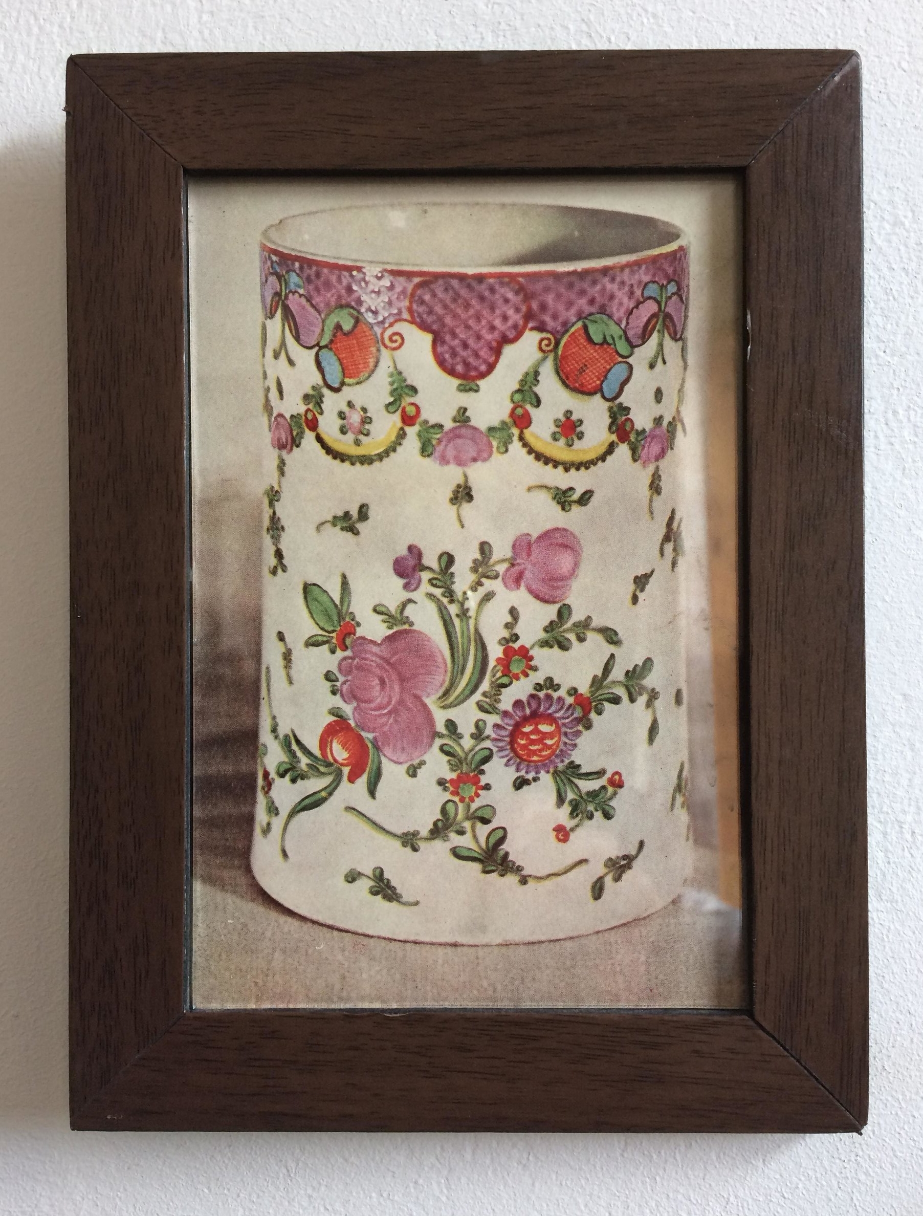Staffordshire pottery vase - framed photograph .