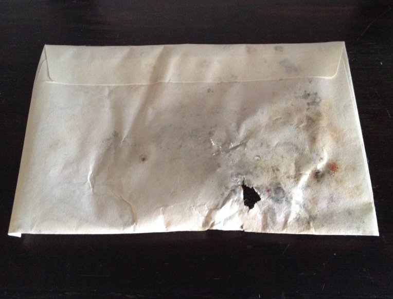 Envelope full of Fenland soil sent from Fordham to Canada.