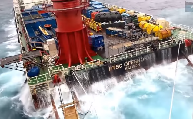 Still from Youtube Video ‘Ship in Storm! Bad weather and Rough Seas Atlantic Ocean.’ 2016.