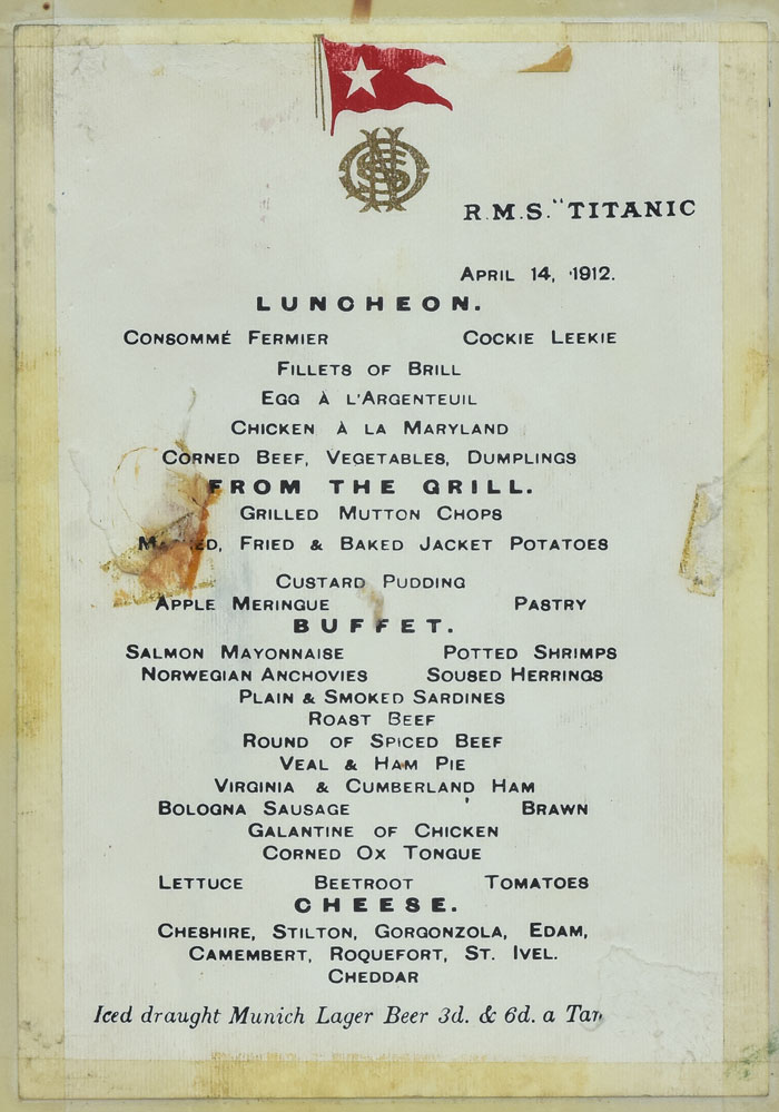 Titanic Menu Auction