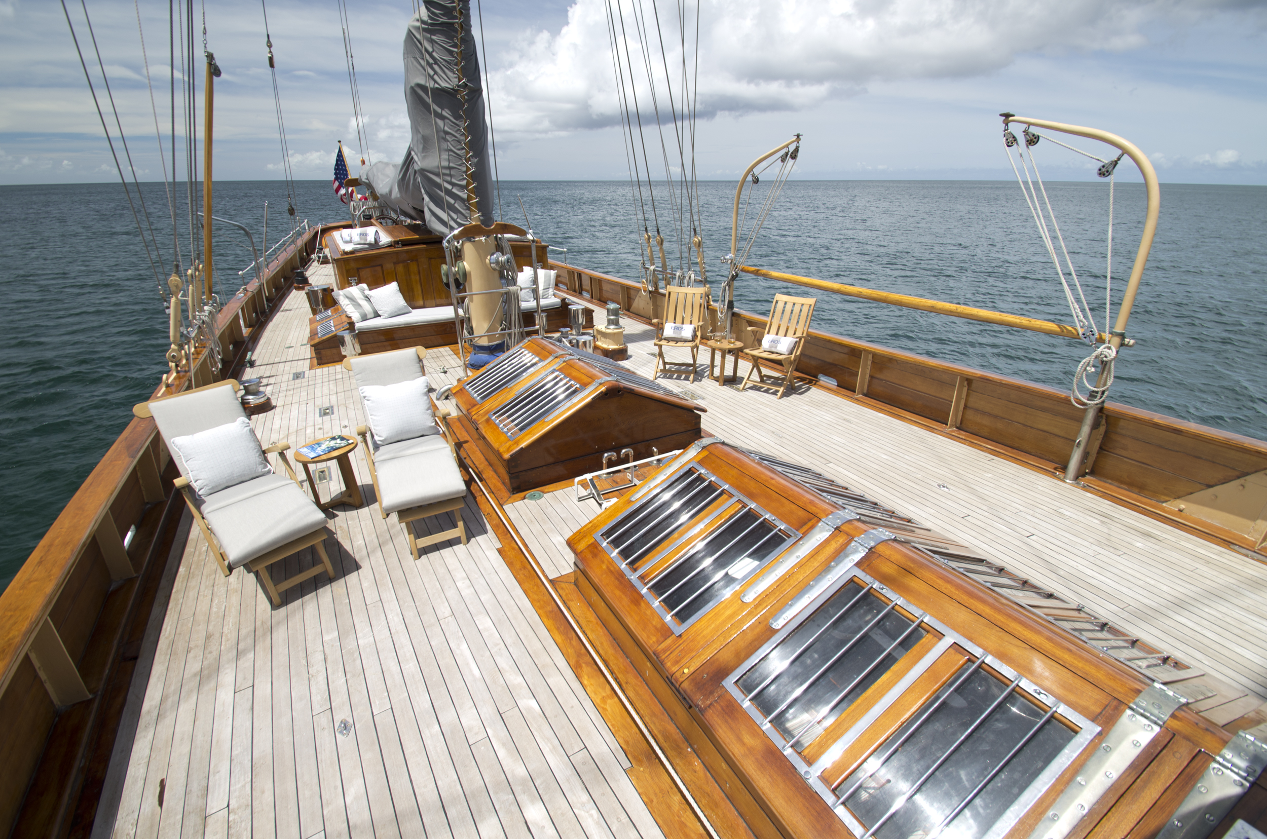 deck of vintage yacht Eros