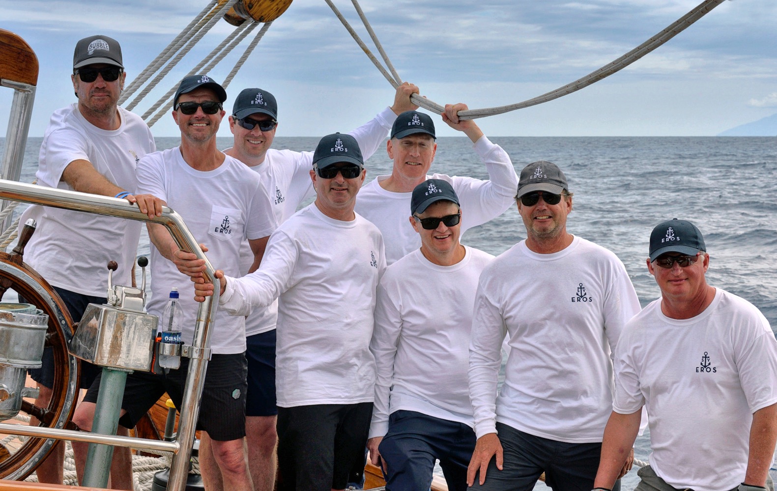Eight charter guests joined Eros' crew and raced four days straight.