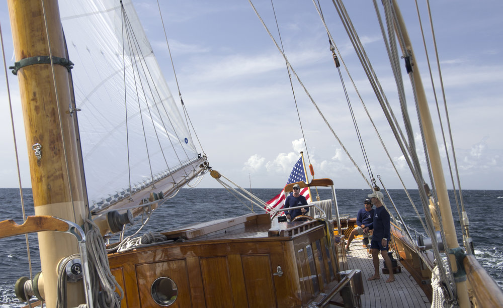 sailing on classic yacht Eros