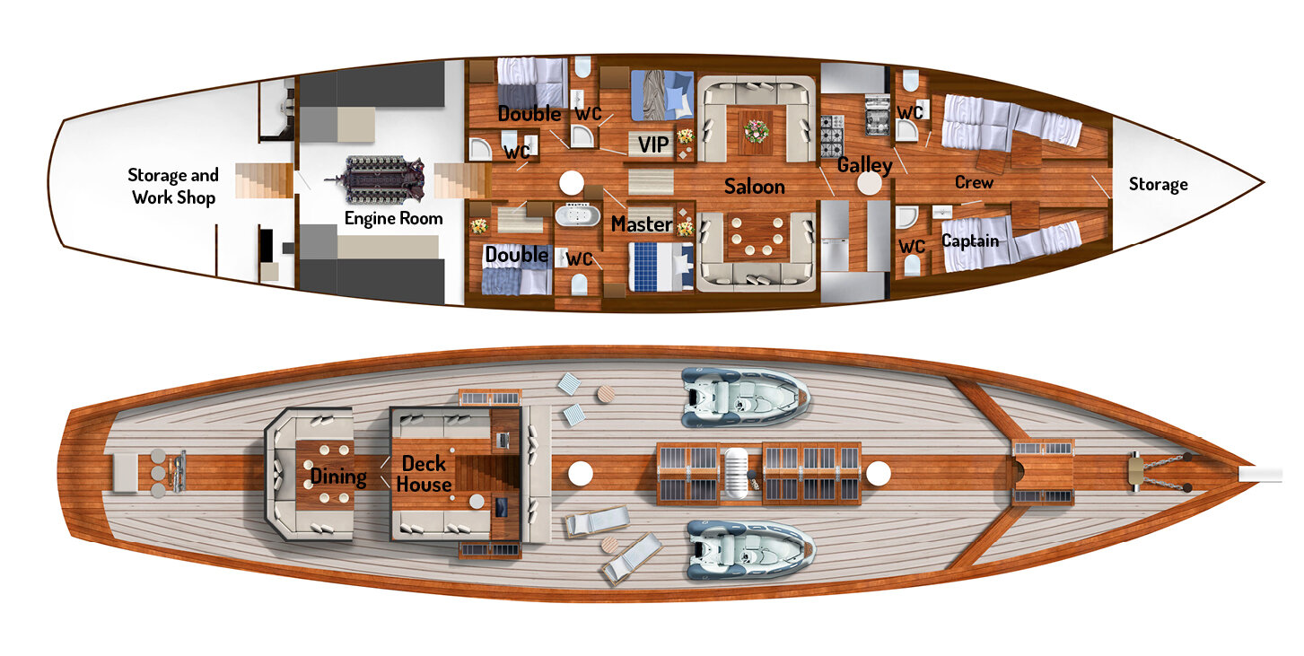 layout of sail charter Eros