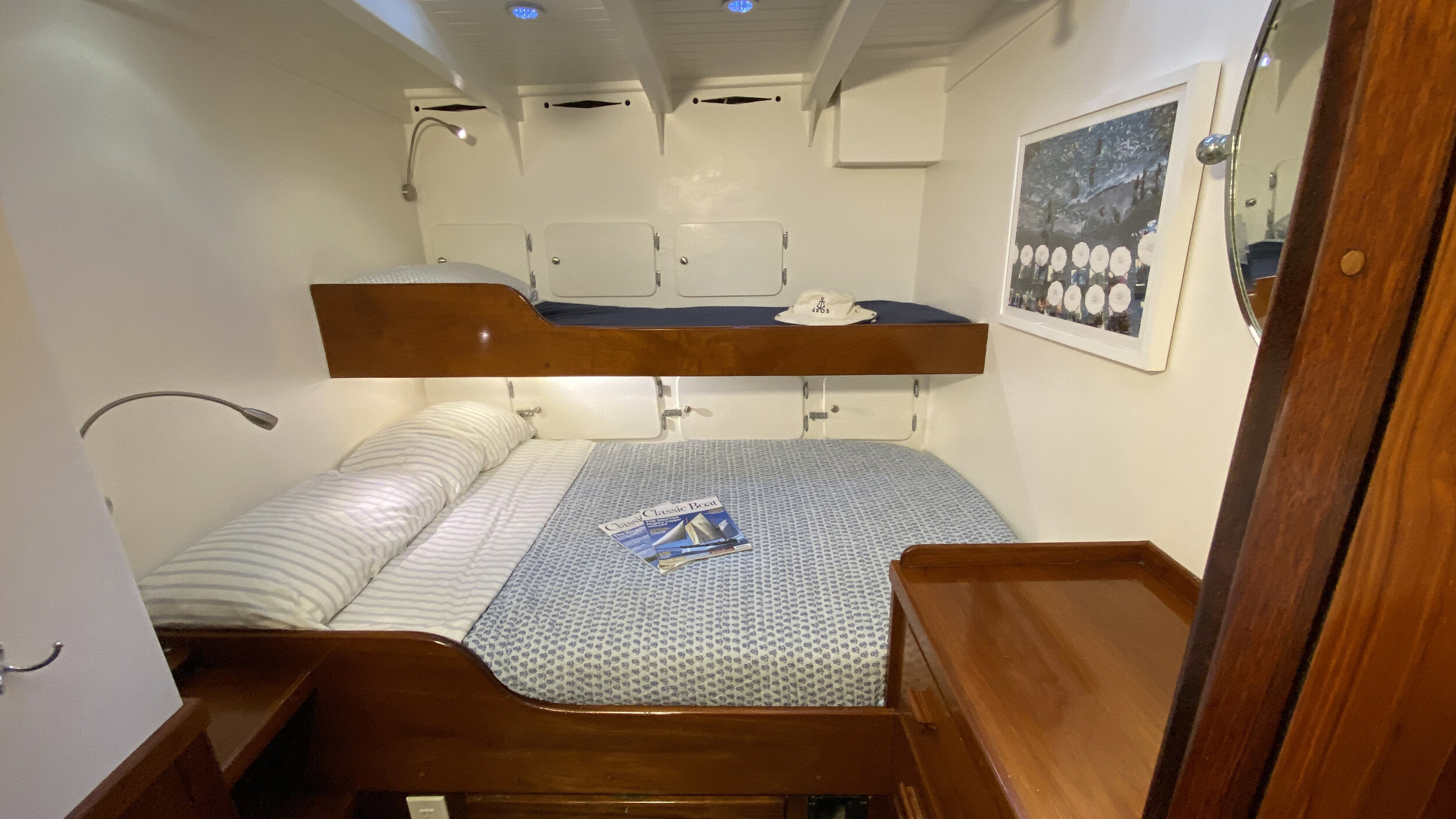 triple cabin on charter yacht