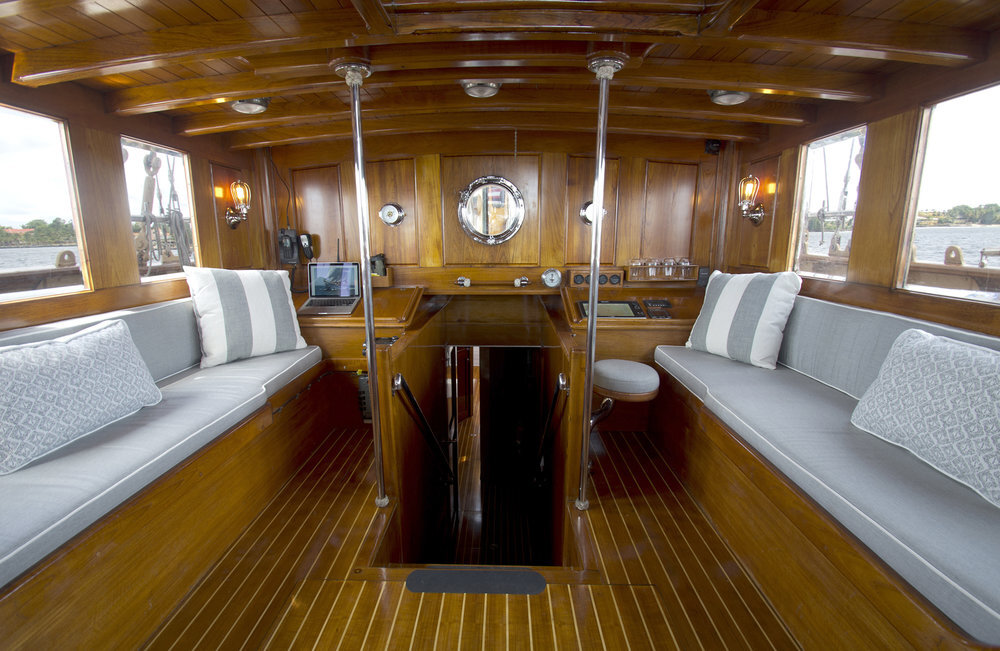 classic sailing yacht interior deckhouse