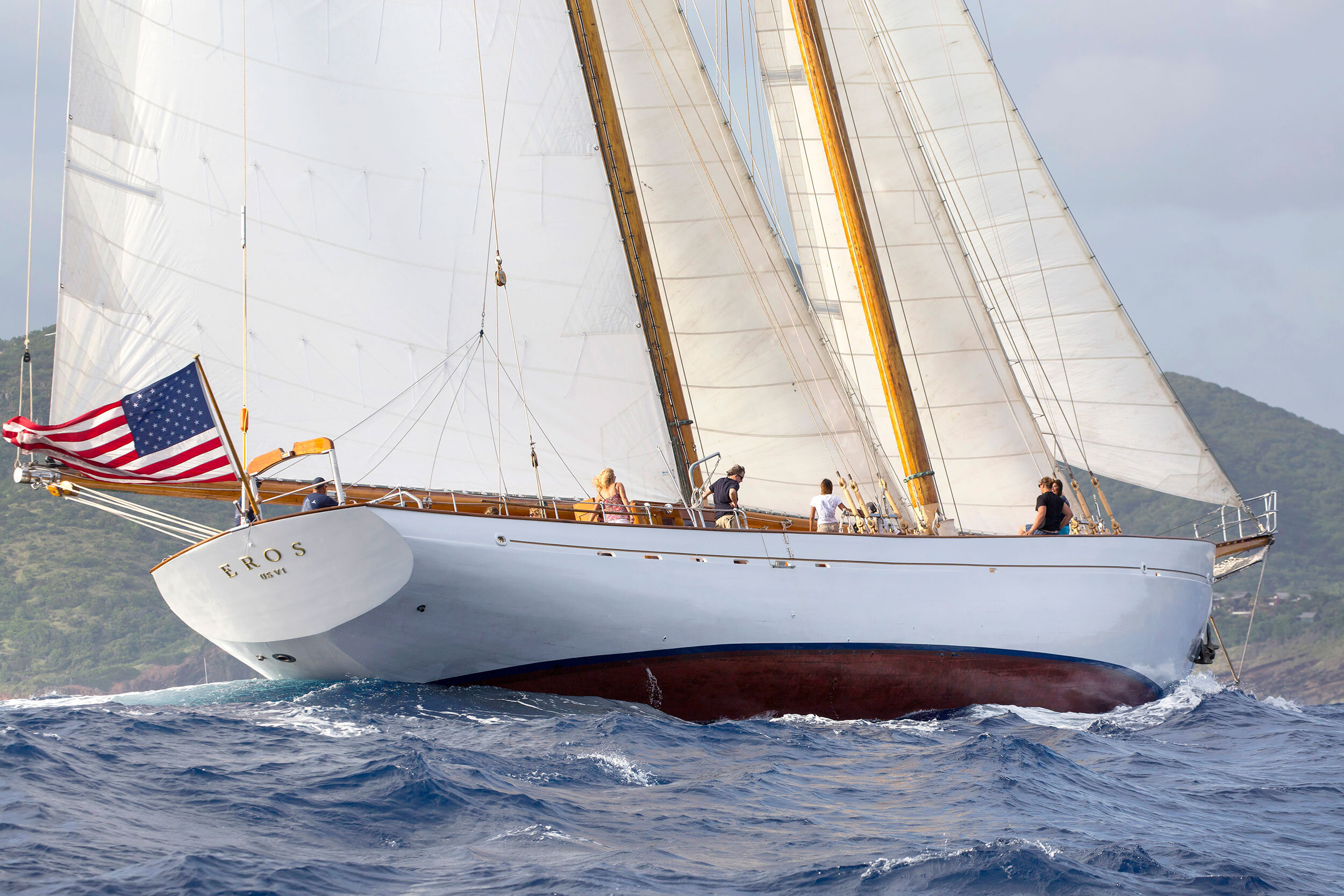 sailing on classic yacht Eros