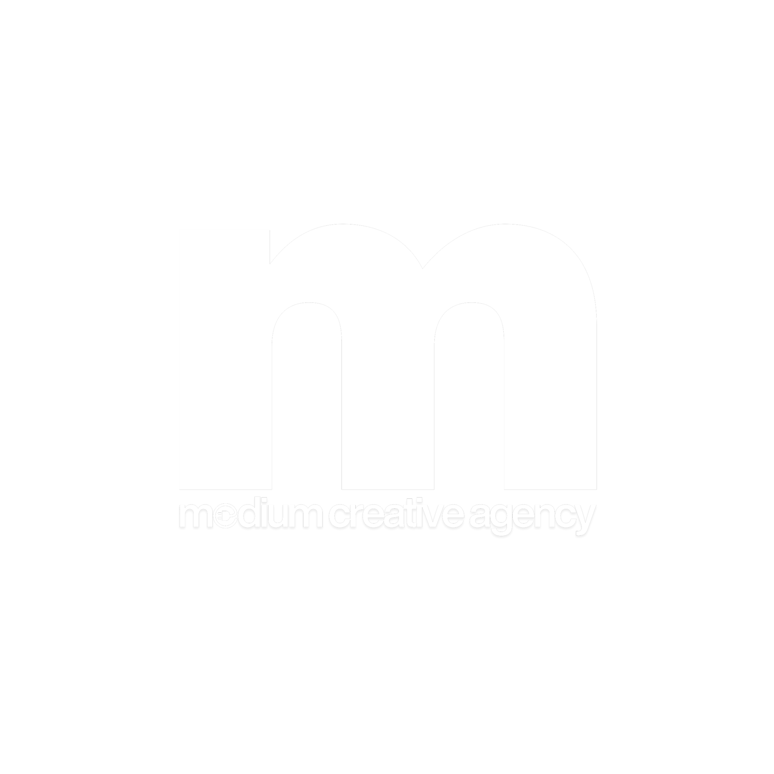 logo for an entertainment and music public relations, marketing agency, called medium creative agency. owned by quinelle holder and sabrina vaz-holder.