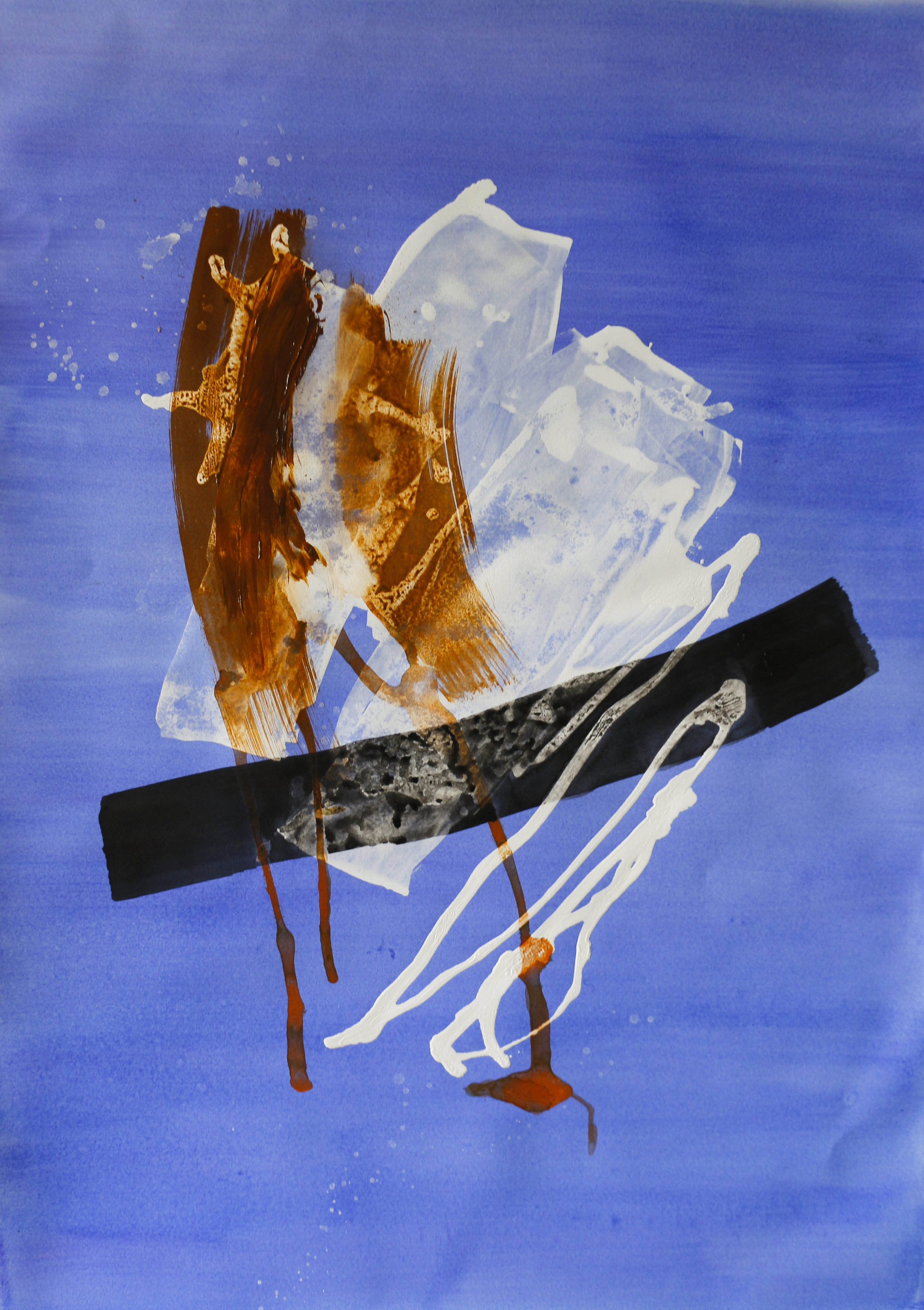 Variations on a Theme No. 1 - Cobalt 2018 41 x 29 Mixed Media on Paper Inquire