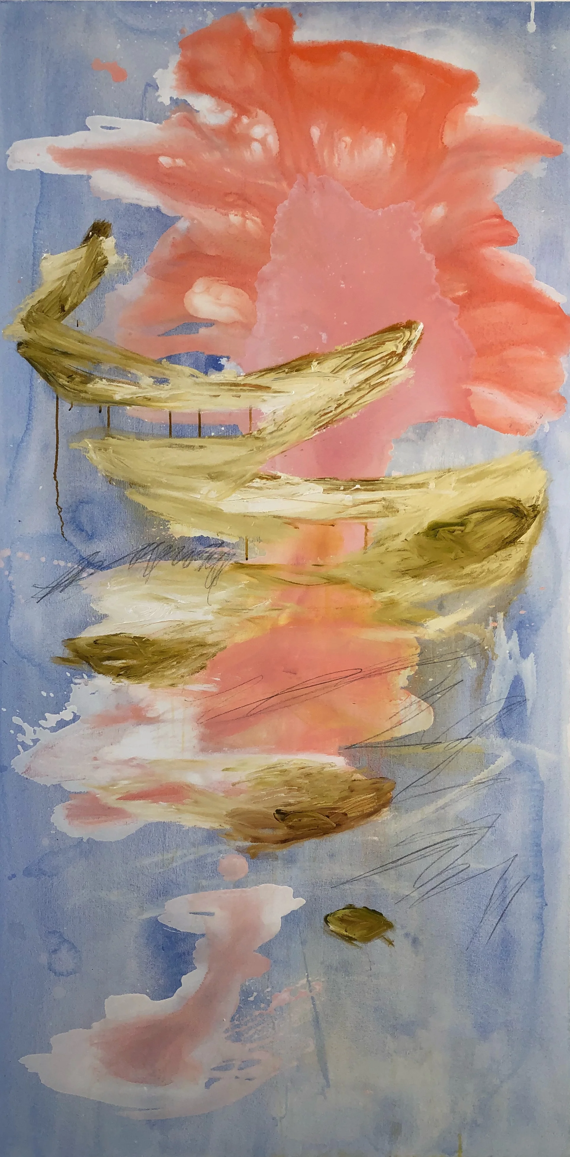 Poured No. 1 2018 Oil on Canvas 72 x 48