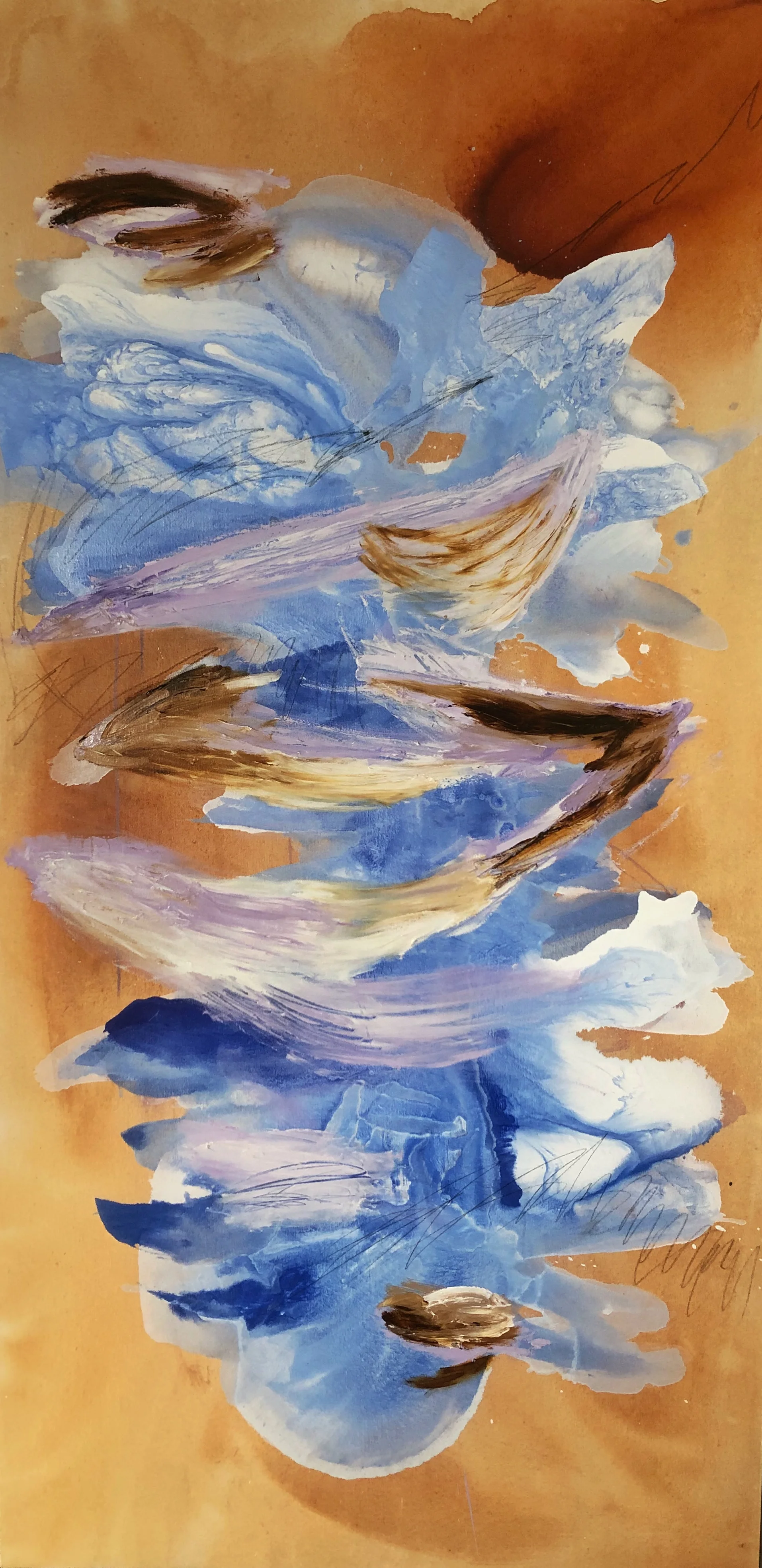 Poured No. 2 2018 Oil on Canvas 72 x 48