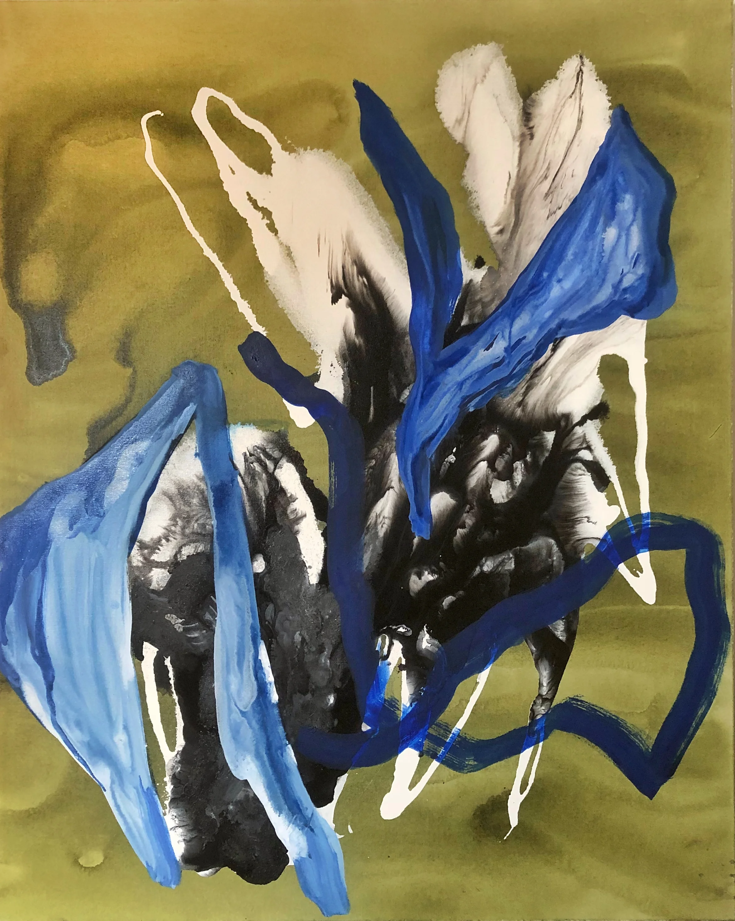 Poured No. 3 2018 Oil & Acrylic on Canvas 60 x 48