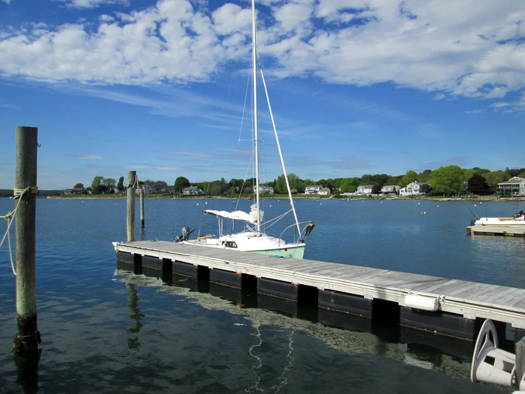 I then sailed back down the river and tied up at Mago Point Marina which is adjacent to the floating docks where she was launched last week.