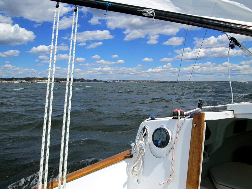 May 6th: Took a very fast sail to Shennecossett Yacht Club in Groton. 20-knot winds made it a quick trip!