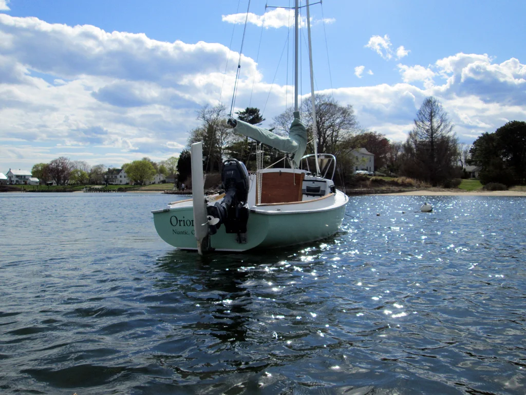 Back on the mooring after a tough slog home in winds gusting 25-30 knots. The Mariner sure can take a beating!