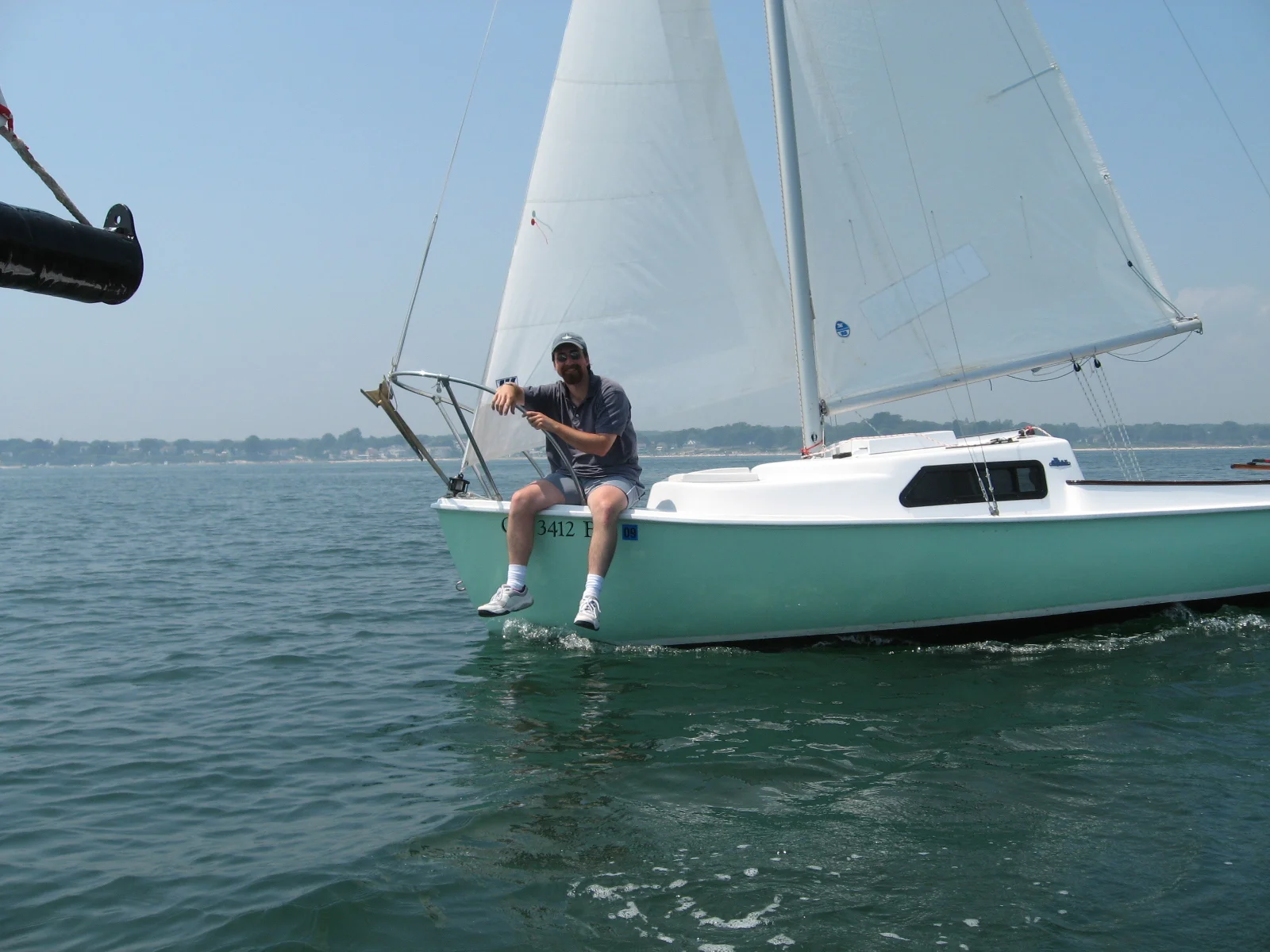 Although I can only do this in light winds, it does give me the opportunity to get another perspective while sailing solo!