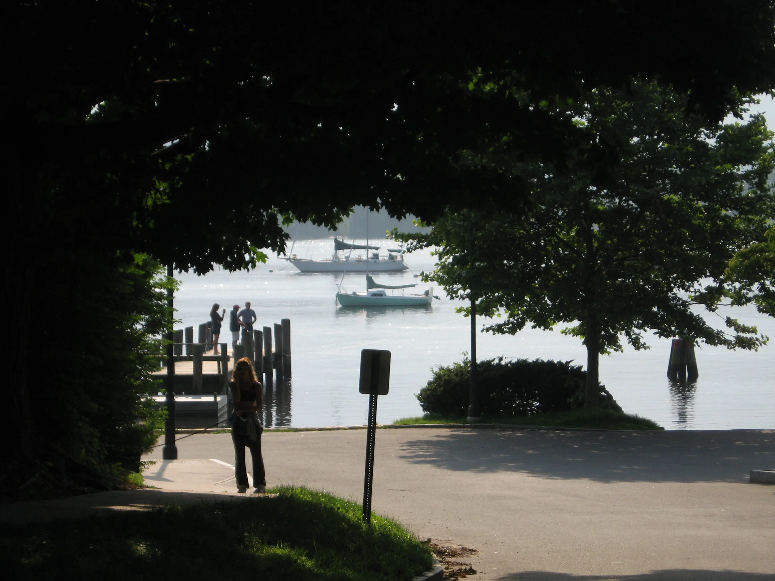 June 28th - sailed with my wife Liz from Niantic to Essex and stayed overnight. Here is ORION on her mooring off of the end of Essex's historic Main Street.