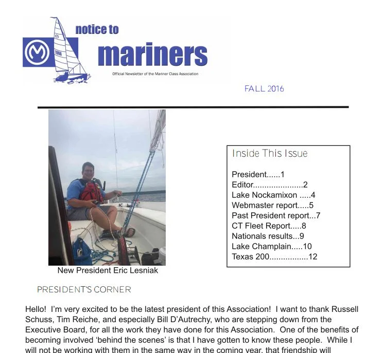 Fall, 2016 Notice to Mariners Published