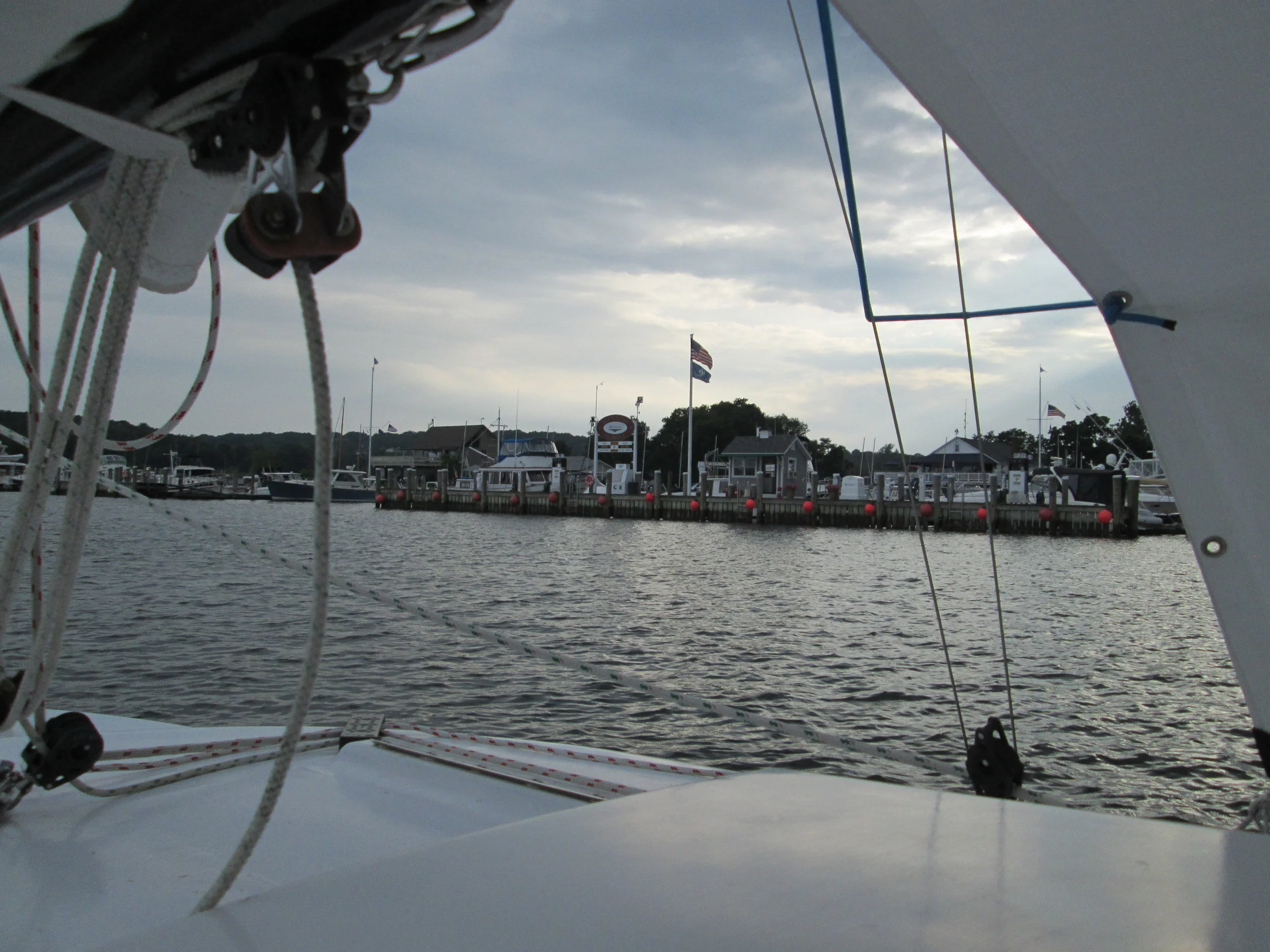  After arriving at Brewer’s Dauntless Marina, I was assigned a mooring ball directly off their fuel dock. While I usually enjoy solitude on a mooring farther out in the field, it made it easy for the launch operator to get me and drop me off! 