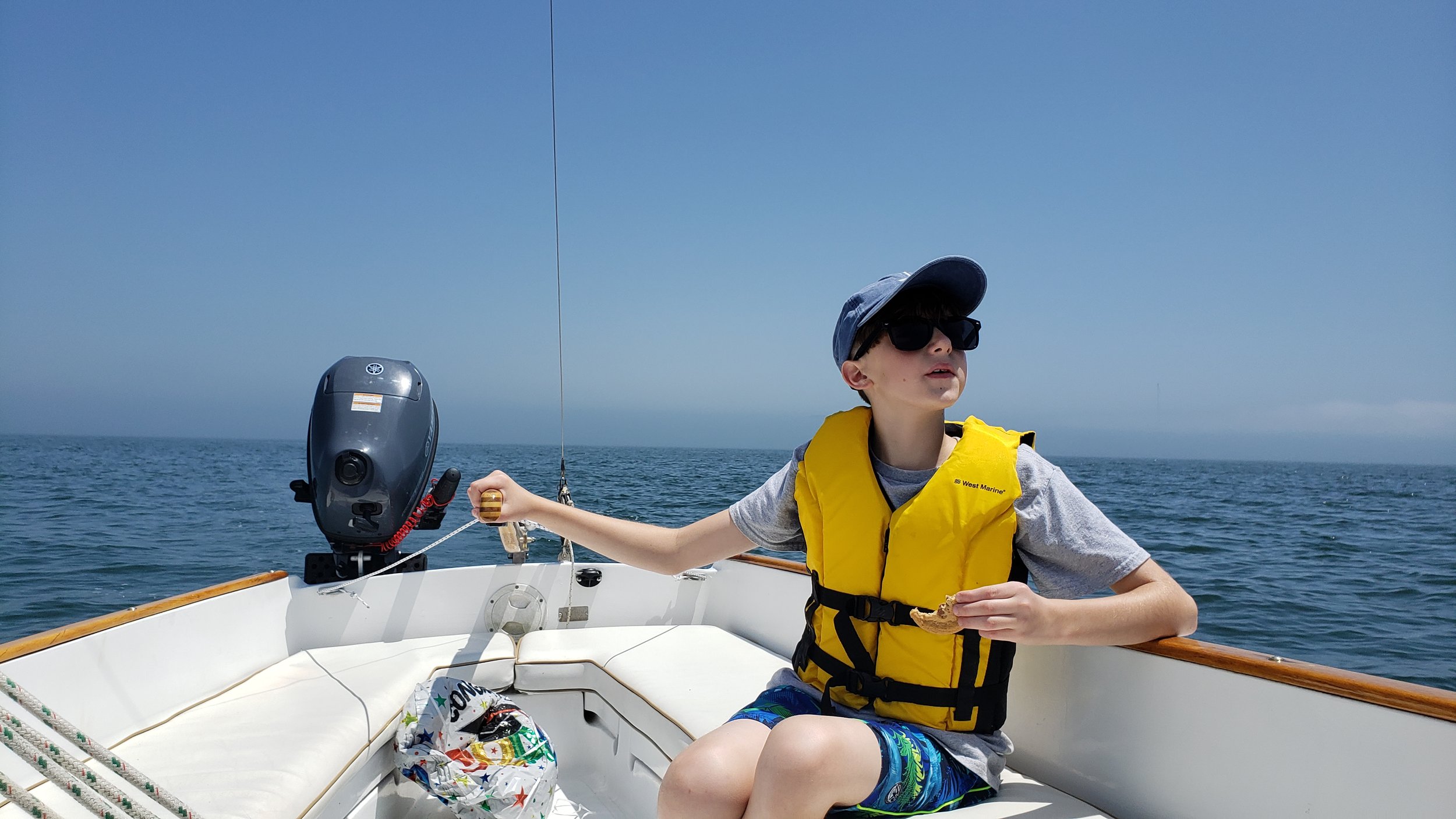 June 19th: With Harry out of school for the summer, we went for an afternoon sail in Niantic Bay.