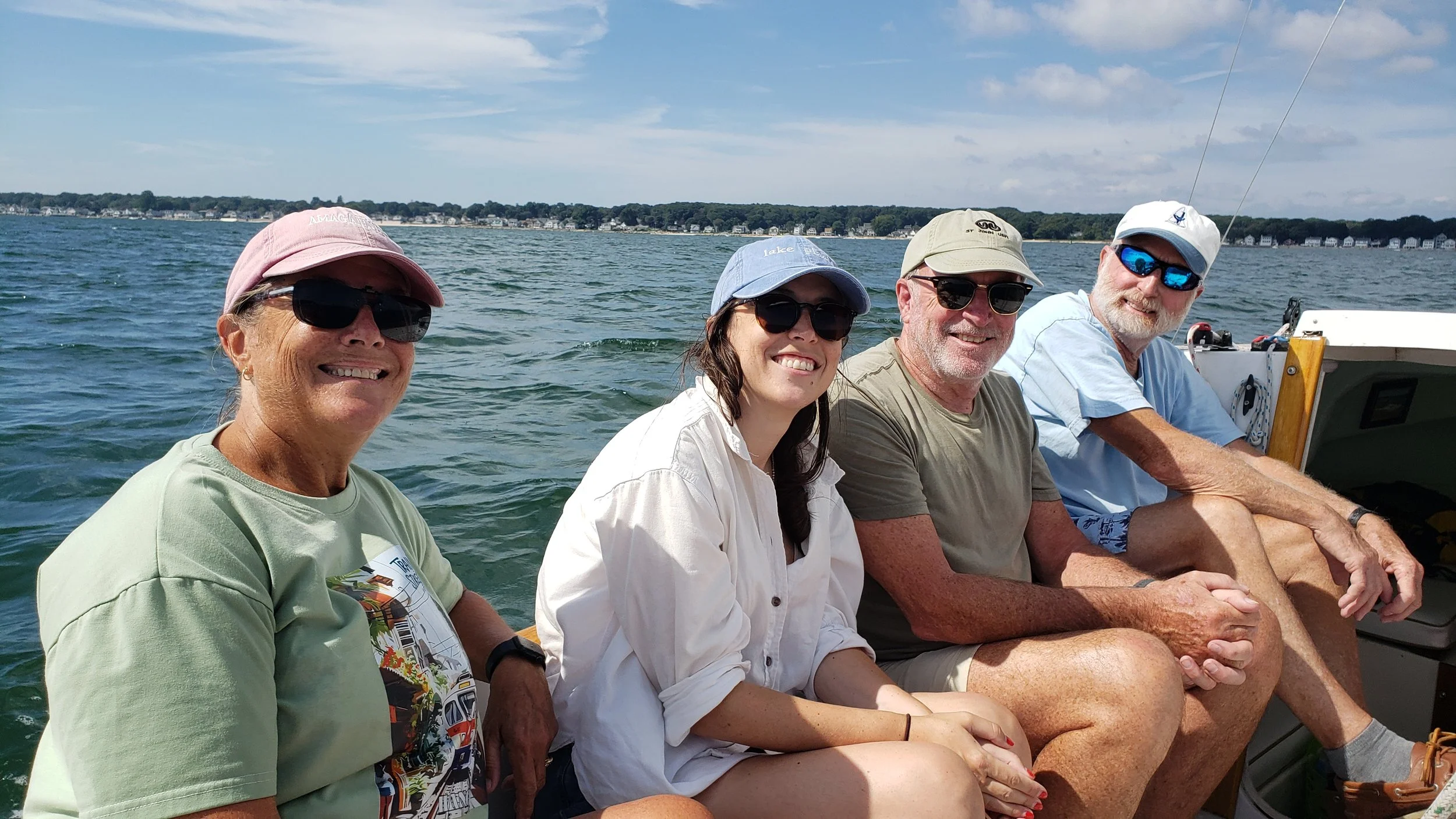 September 10th: I took my father and some friends, the Eberles, out into the Bay for a morning sail. It was windy enough that I had to reef the main.