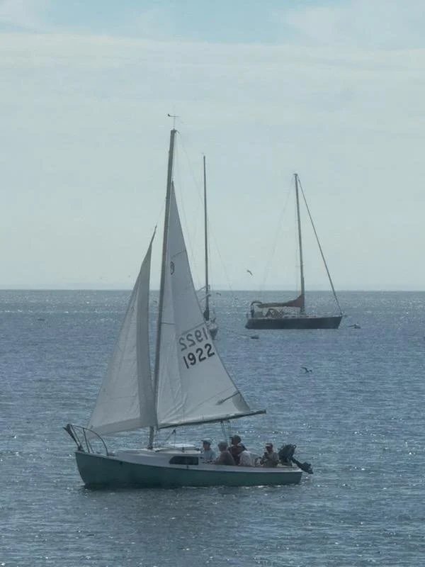 The wind eased enough that I could have shaken out the reef, but I didn't bother. 