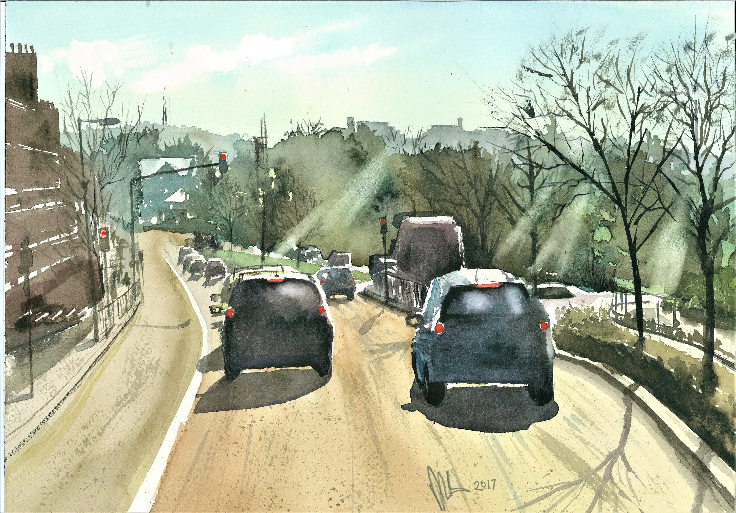 "Dog Kennel Hill, East Dulwich" original water colour — Nick