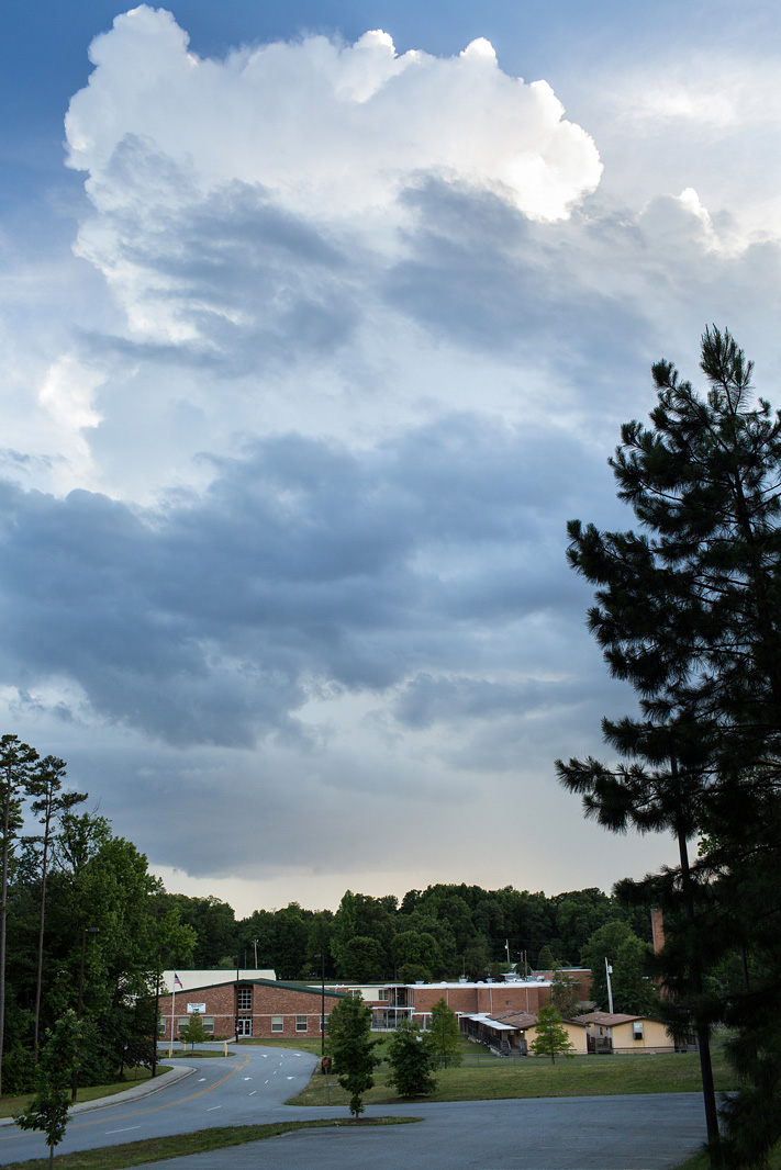  A summer storm lingers over Parkview Expressive Arts Magnet School in High Point, N.C. Parkview stands to lose several federal Race to the Top grants and other funding, which have spurred academic improvements at the school.&nbsp; 