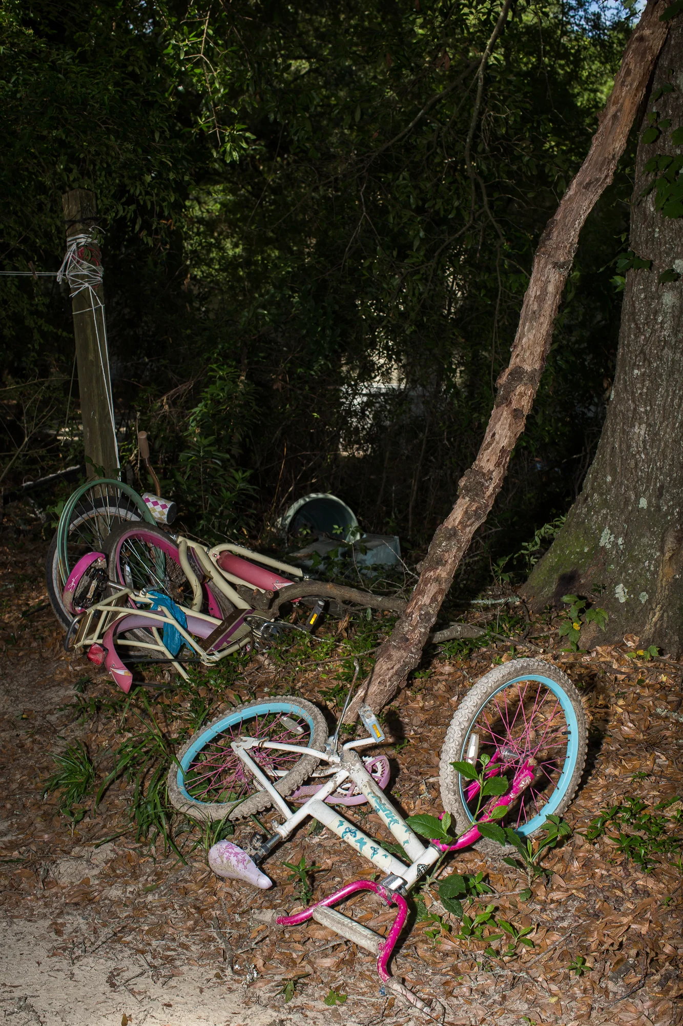  Children's bicycles in a heap by the trailer in Ravenel Mobile Home Park, where Betty Mungin, 55; Alexis Mungin, 29 and her unborn twins; and Armani Mungin, 8 were shot and killed in May 2016.&nbsp; 