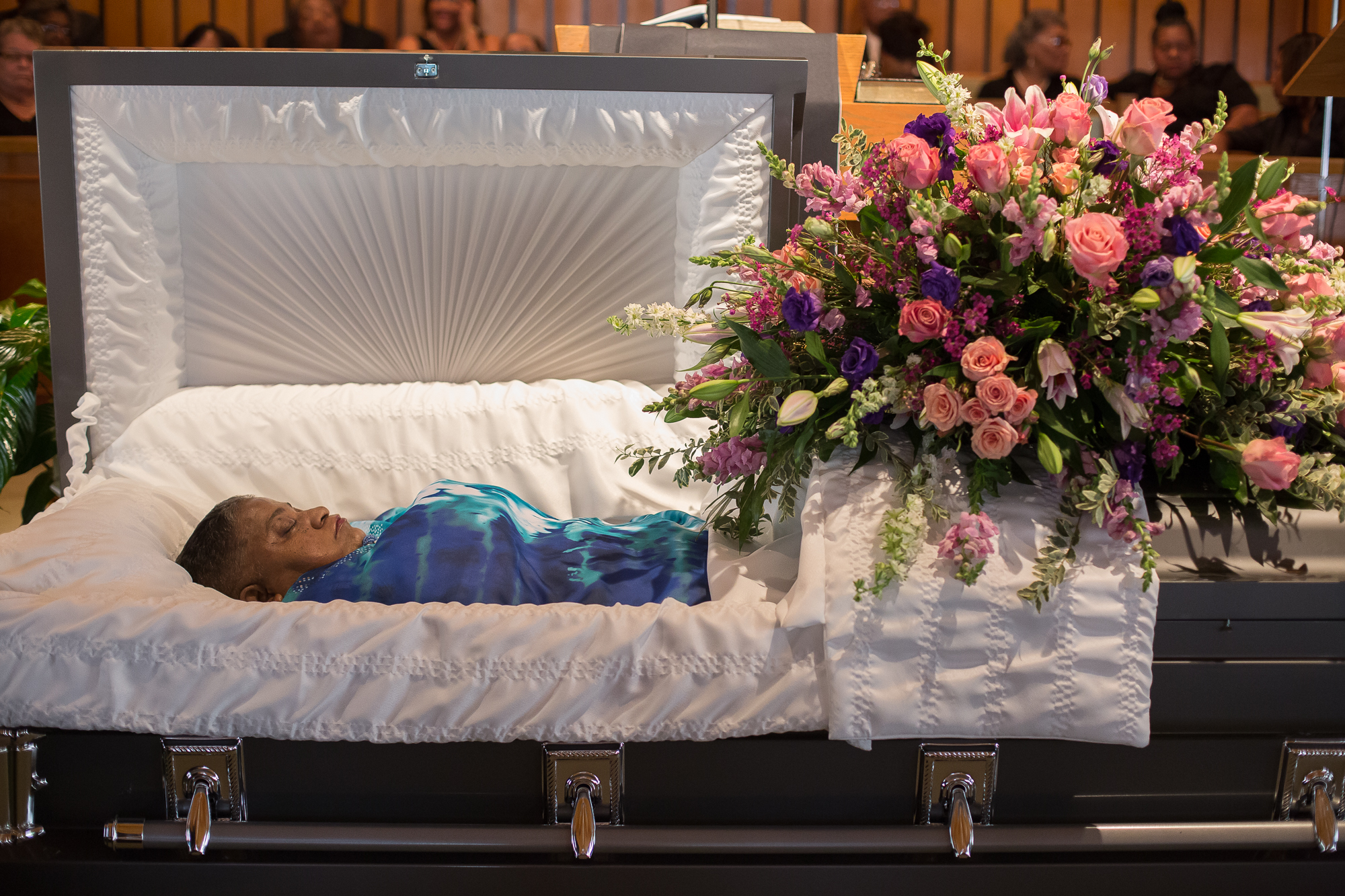  Gloria Streeter’s funeral, August 2014. Gloria died after complications from a stroke. Her son, Maurice, was killed in April 2013. Her family says she never got over her son’s death, and a broken heart contributed to her demise. 